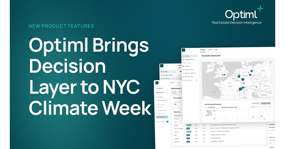 Optiml to Showcase the Optiml Decision Layer at NYC Climate Week's Sustainable Real Estate Forum