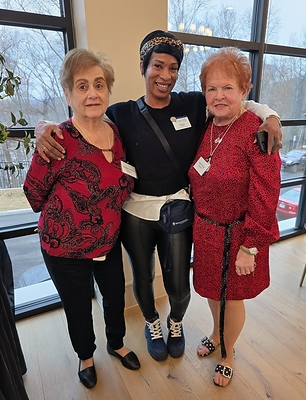 Tanice Hunter with Residents Dolores Venturo and JoAnn King