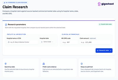 Gigasheet Launches AI Agent for Healthcare Claim Benchmarking and Cost Containment