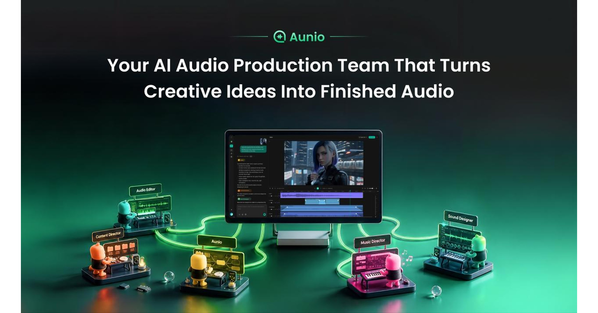 FineVoice Launches Aunio, an AI Audio Production Agent for End-to-End Audio Creation
