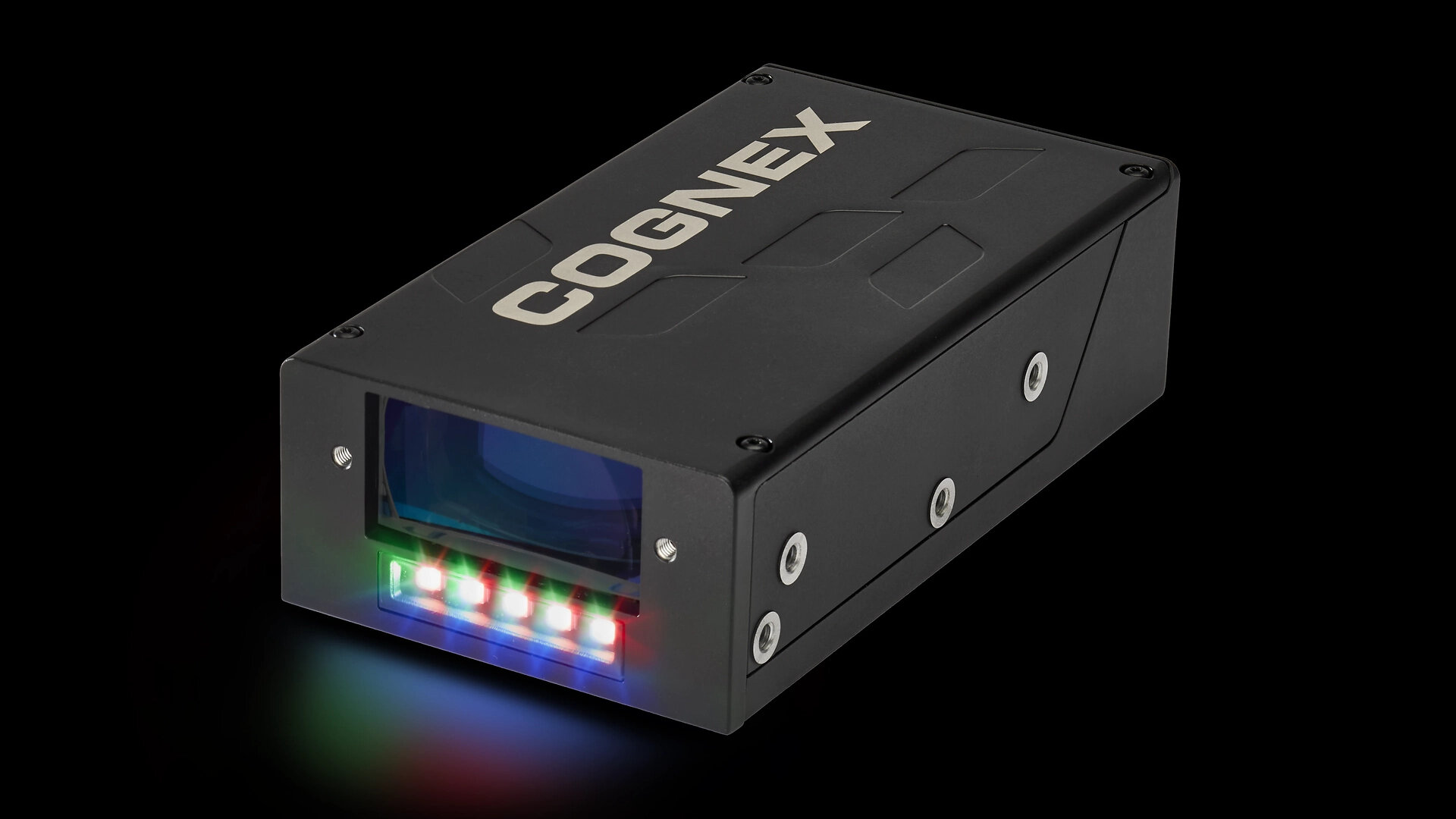 Cognex In-Sight 1750 wafer ID and panel reader on a black background