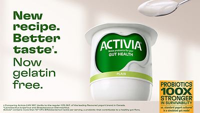 Activia® Unveils a Bold Brand Evolution, Raising the Bar for Probiotic Yogurts in Canada