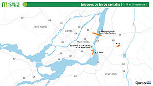 Planifier ses déplacements sur le réseau autoroutier : entraves majeures durant la fin de semaine du 18 au 21 septembre