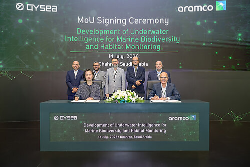QYSEA and Aramco sign a strategic MOU on underwater intelligence for marine biodiversity and habitat monitoring. | July 14, 2026 This image opens in the lightbox