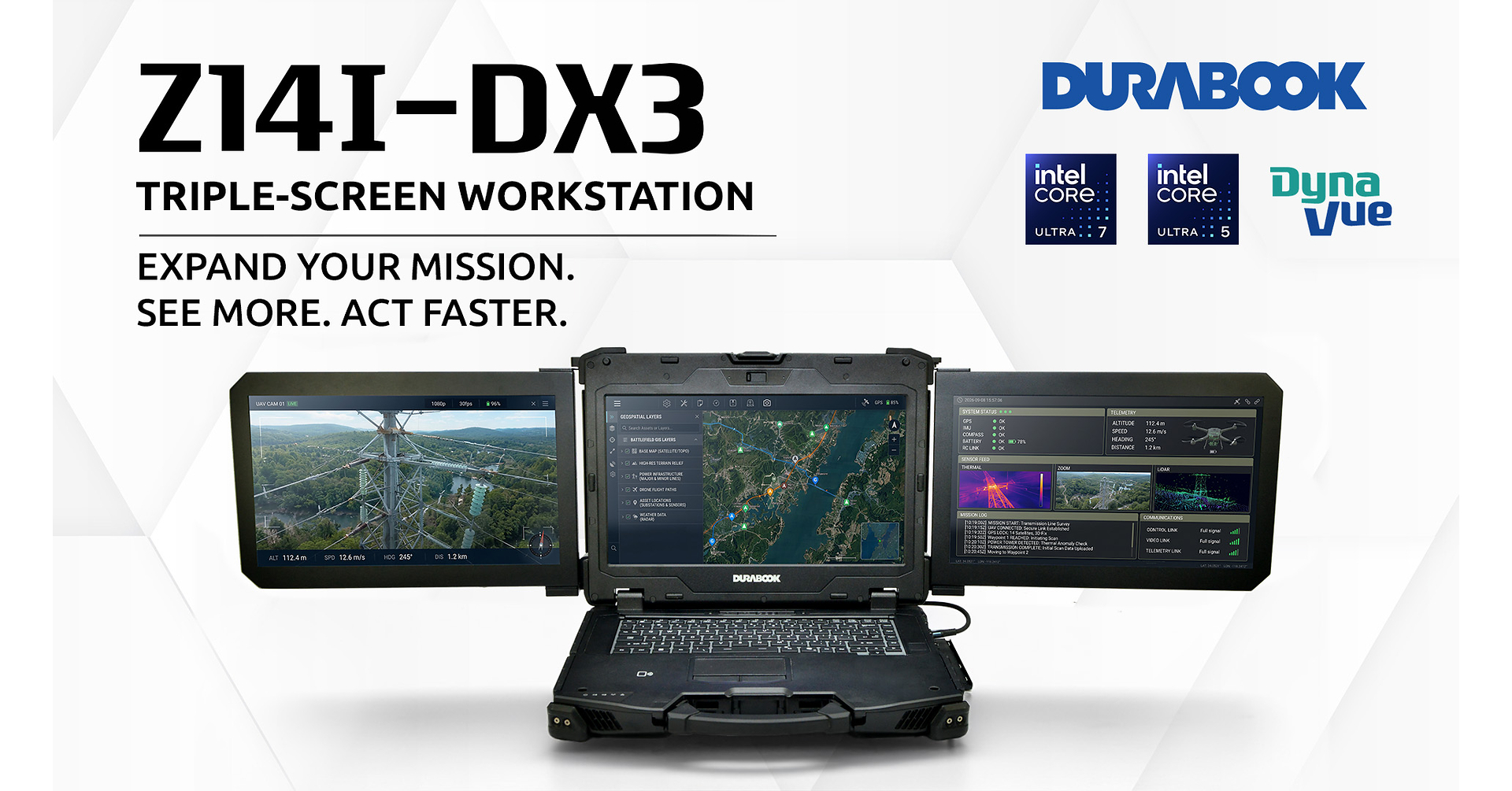 Durabook annonce le Z14I-DX3 Rugged Mobile Laptop, un ordinateur portable à triple écran, de classe station de travail, doté de l'IA en périphérie