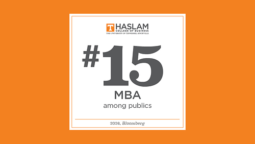 The University of Tennessee, Knoxville, Haslam College of Business placed No. 15 among U.S. public business schools in the Bloomberg Businessweek Best Business Schools Rankings 2026-27. Among public institutions, the college ranked No. 4 for learning and networking, No. 6 for entrepreneurship and No. 17 for compensation.