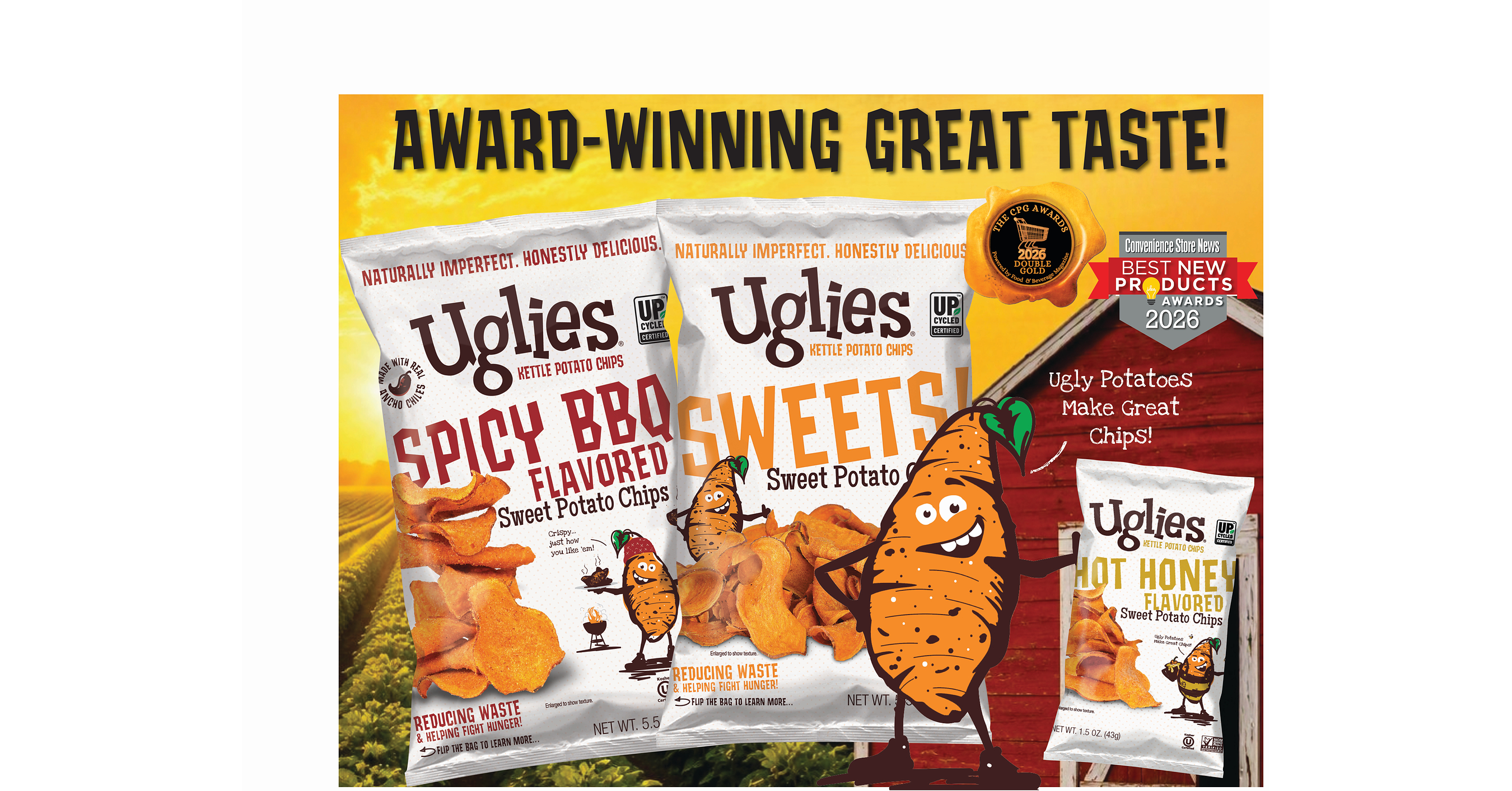 Uglies® Sweet Potato Chips Earn Double Industry Recognition with 2026 Awards for Innovation, Taste and Design