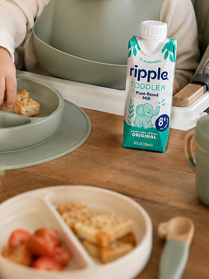 Ripple Toddler Milk brings protein and key nutrients to toddlers’ everyday meals and snacks.
