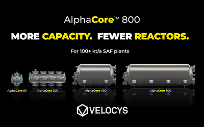 Velocys expands Fischer-Tropsch reactor roadmap with AlphaCore 800 for larger-scale SAF and e-fuels projects