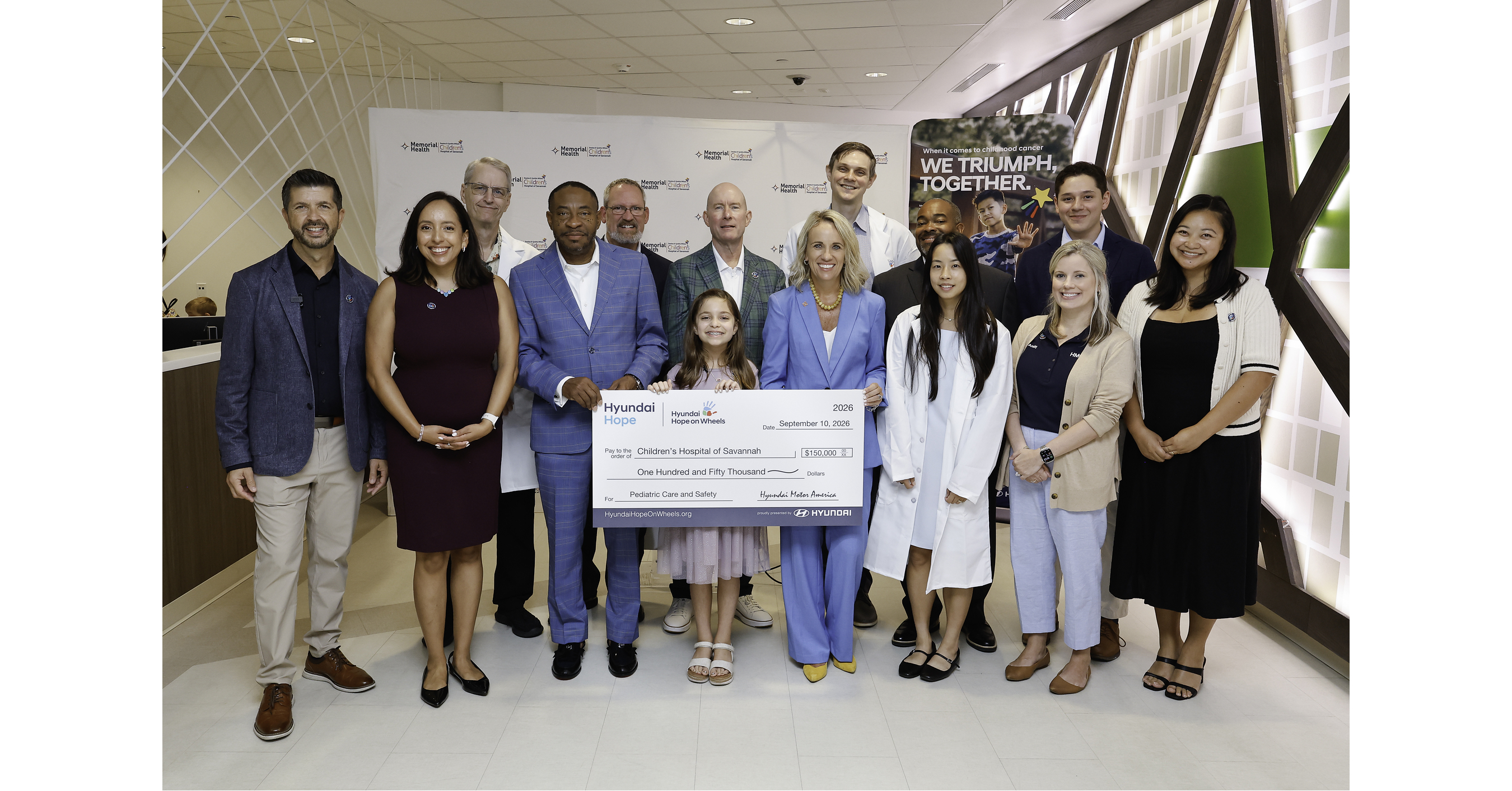 Hyundai and Hyundai Hope on Wheels Donate $150,000 to Children's Hospital of Savannah for Child Passenger Safety and Pediatric Cancer Support