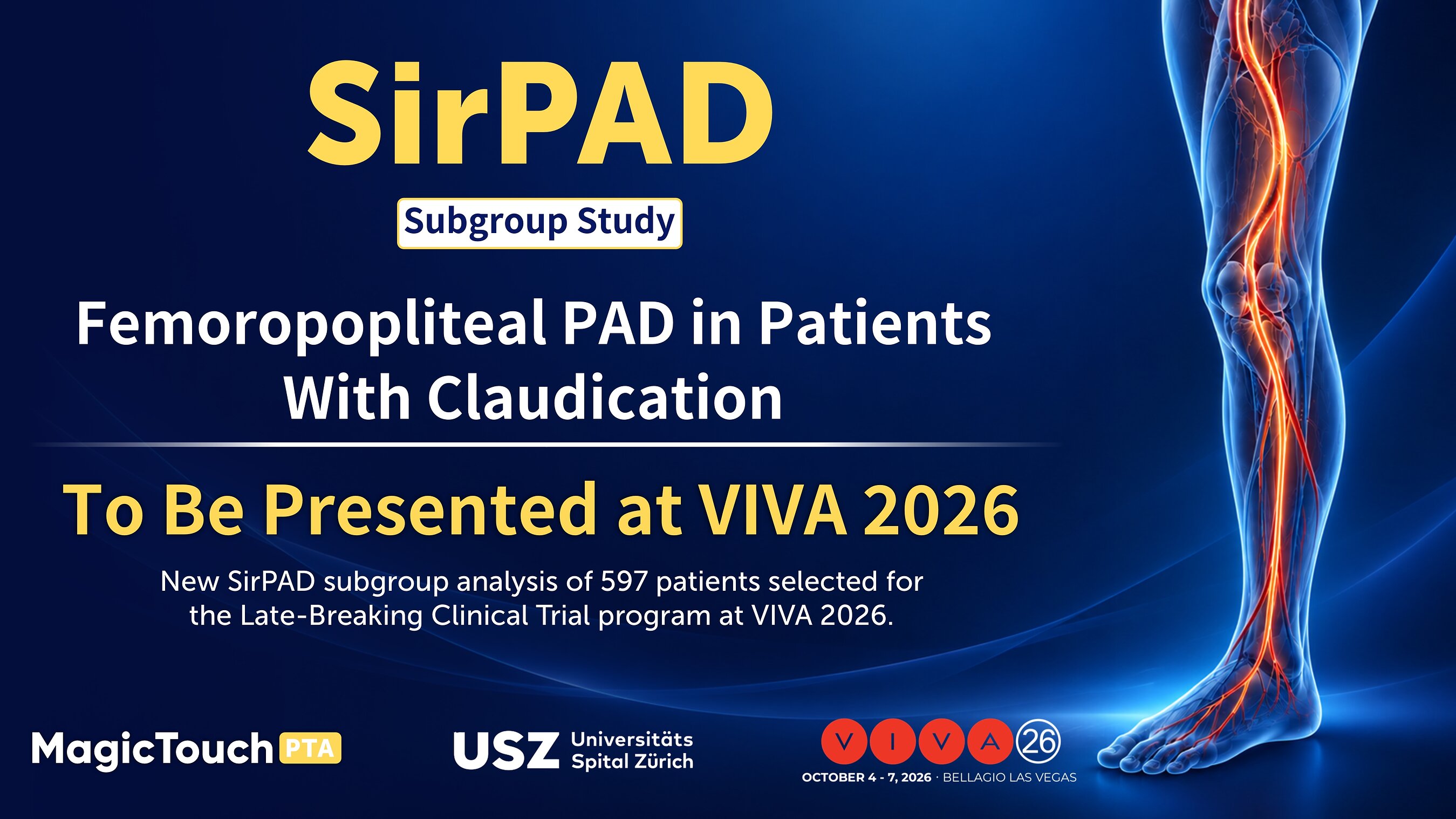Estudio en VIVA 2026 - enfermedad arterial periférica (EAP) femoropoplítea en pacientes con claudicación