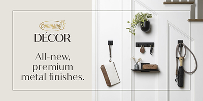 Command DÉCOR Collection Brings Premium Metal Design to Damage-Free Hanging