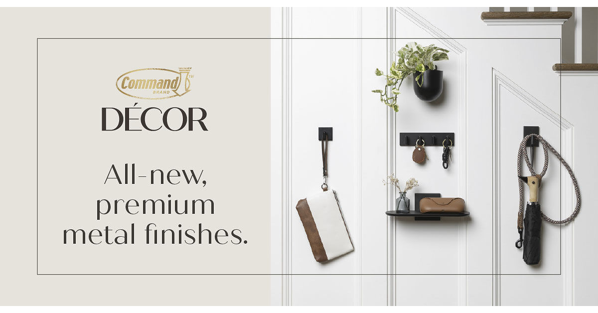 Command DÉCOR Collection Brings Premium Metal Design to Damage-Free Hanging