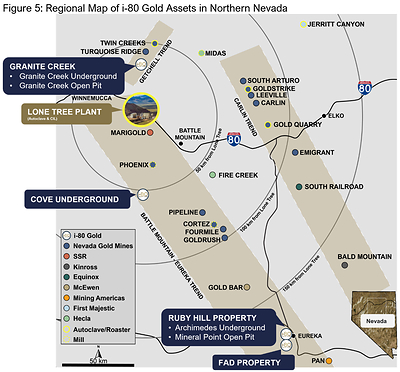 Figure 5: Regional Map of i-80 Gold Assets in Northern Nevada