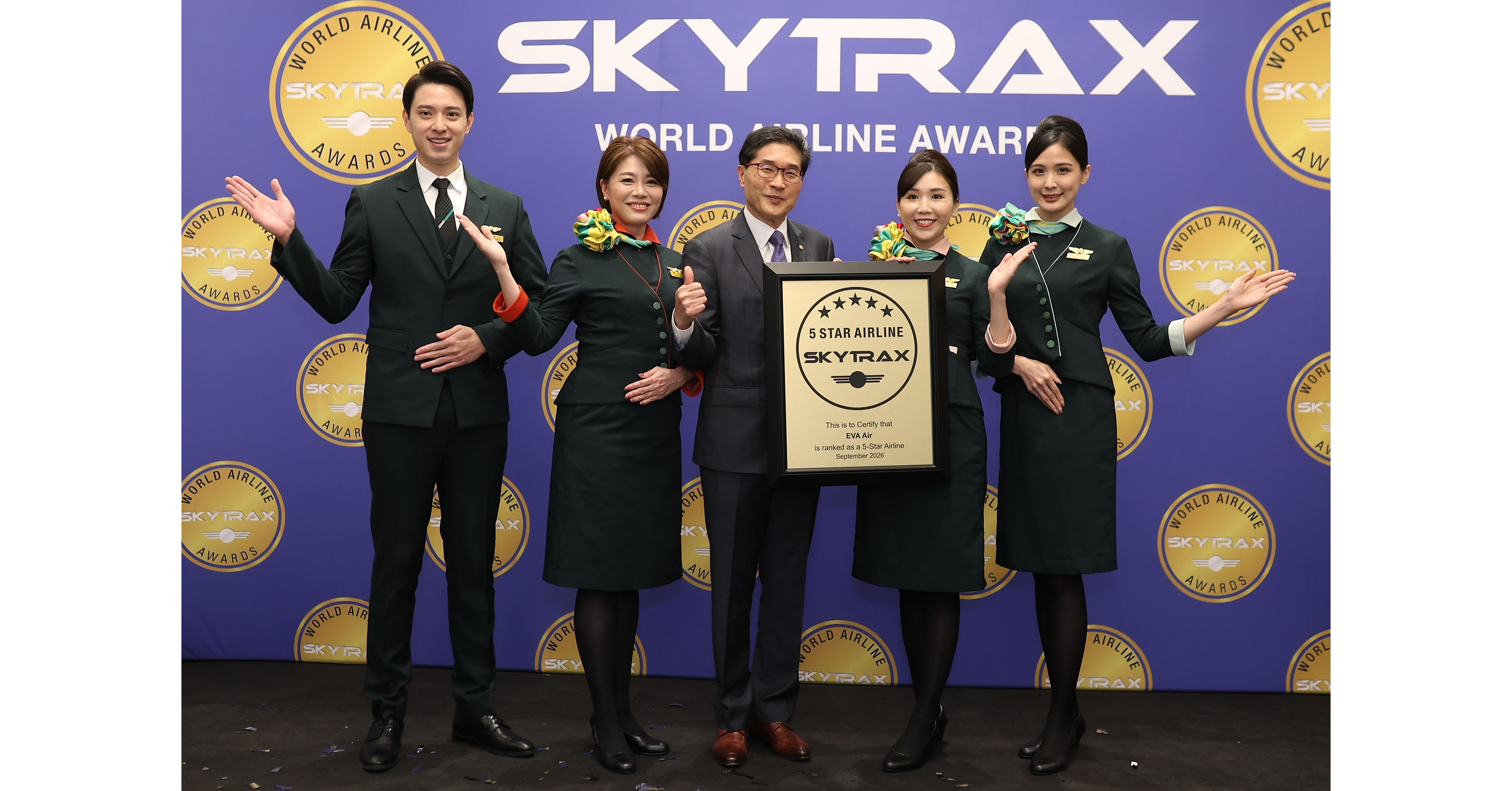 EVA Air Wins Three No. 1 Honors at 2026 SKYTRAX World Airline Awards, Earns 5-Star Airline Certification for 11th Consecutive Year