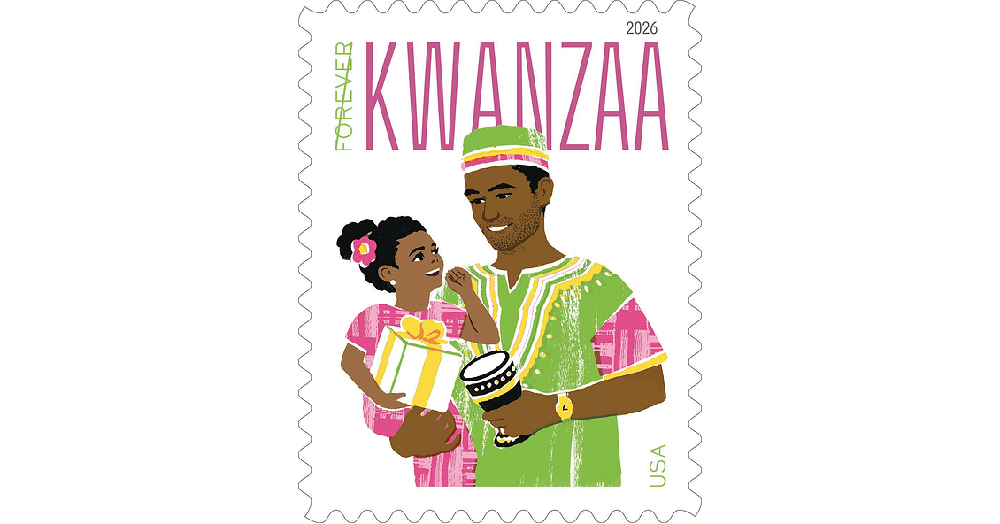 U.S. Postal Service Features Joyful Father and Daughter On Latest Kwanzaa Stamp