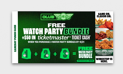 Wingstop Announces the Game Day Punch Card