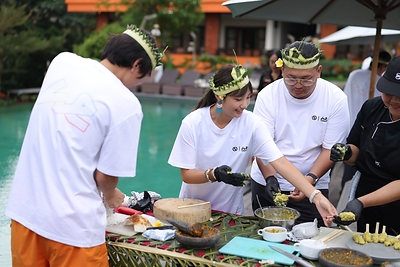 Creators experience local culture through a hands-on cooking experience in Bali.