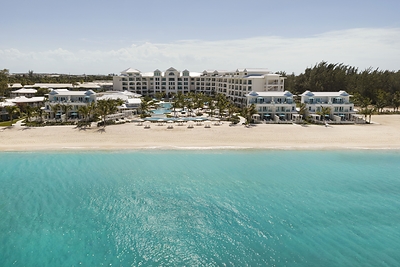 Aerial view of Treasure Beach Village at Beaches Turks & Caicos, the newest village at the resort and one of the featured settings for Fall Fam Jam 2026, where viral Toddler Techno artist Lenny Pearce headlined a week of high-energy family entertainment.