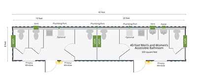 Falcon Structures Launches Men's and Women's ADA-Accessible Container Restroom Floor Plan with Climate Control for Large Jobsites &amp; High-Capacity Spaces
