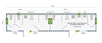 This 40-foot container bathroom floor plan is ADA accessible, code compatible, and accommodates people on jobsites, event venues, and other high-traffic locations.