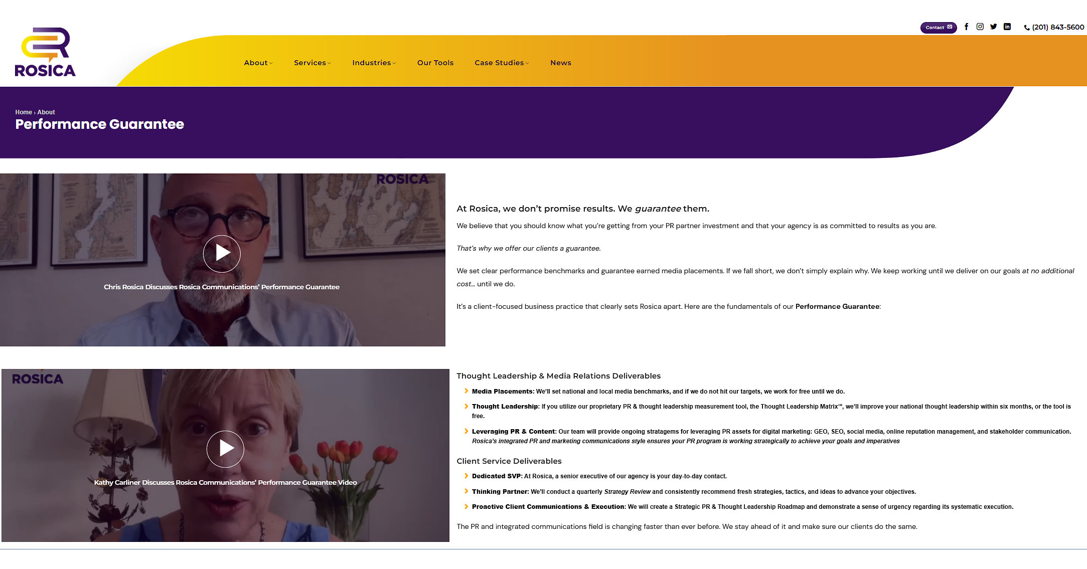 Leading Privately Held US PR Agency, Rosica Communications, Introduces Performance Guarantee For Earned Media Results And Client Service