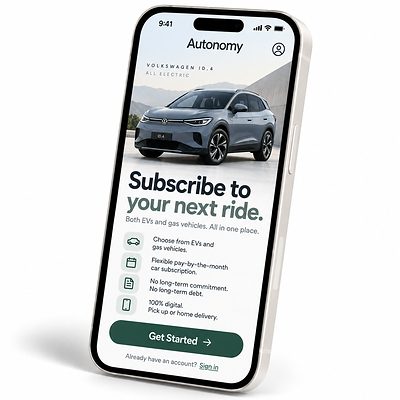 Autonomy Adds Volkswagen ID.4 Electric Cars to Its Month-to-Month Subscription Fleet
