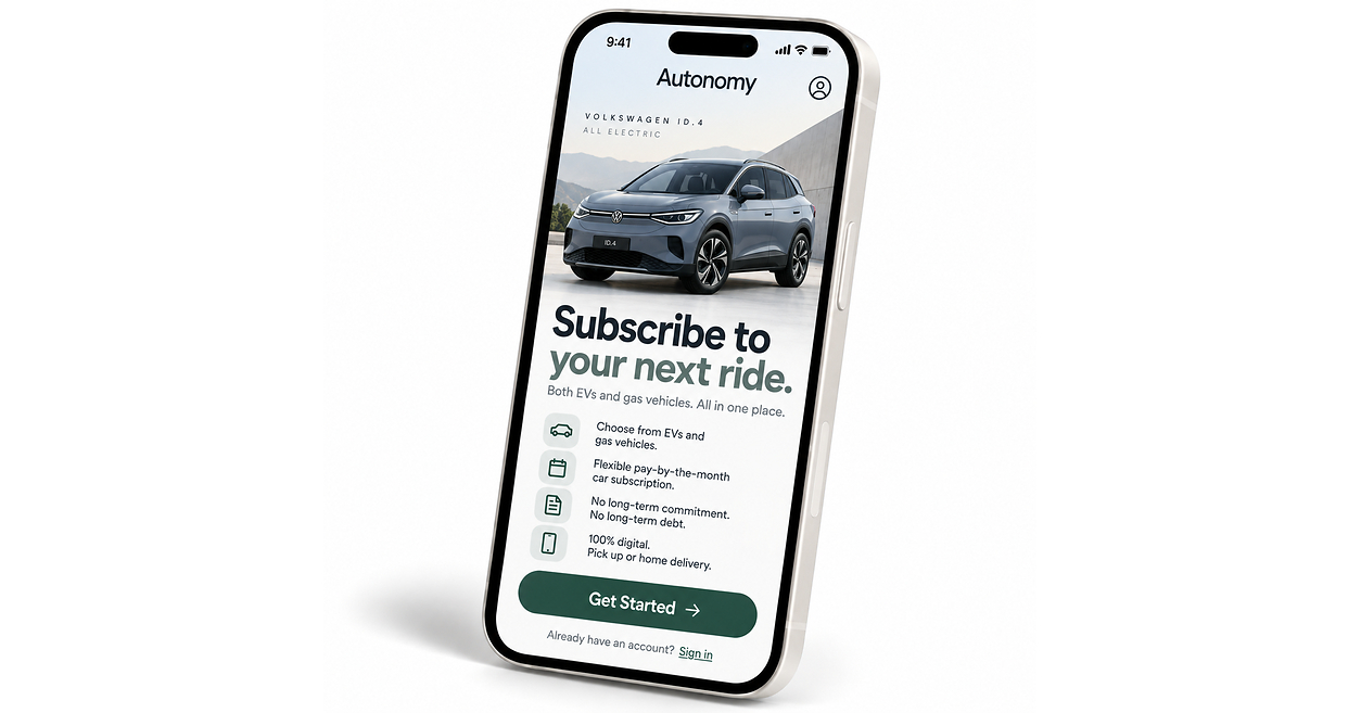 Autonomy Adds Volkswagen ID.4 Electric Cars to Its Month-to-Month Subscription Fleet