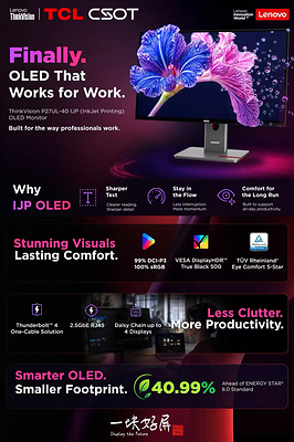 Lenovo Unveils ThinkVision P27UL-40 IJP OLED Professional Monitor at IFA 2026