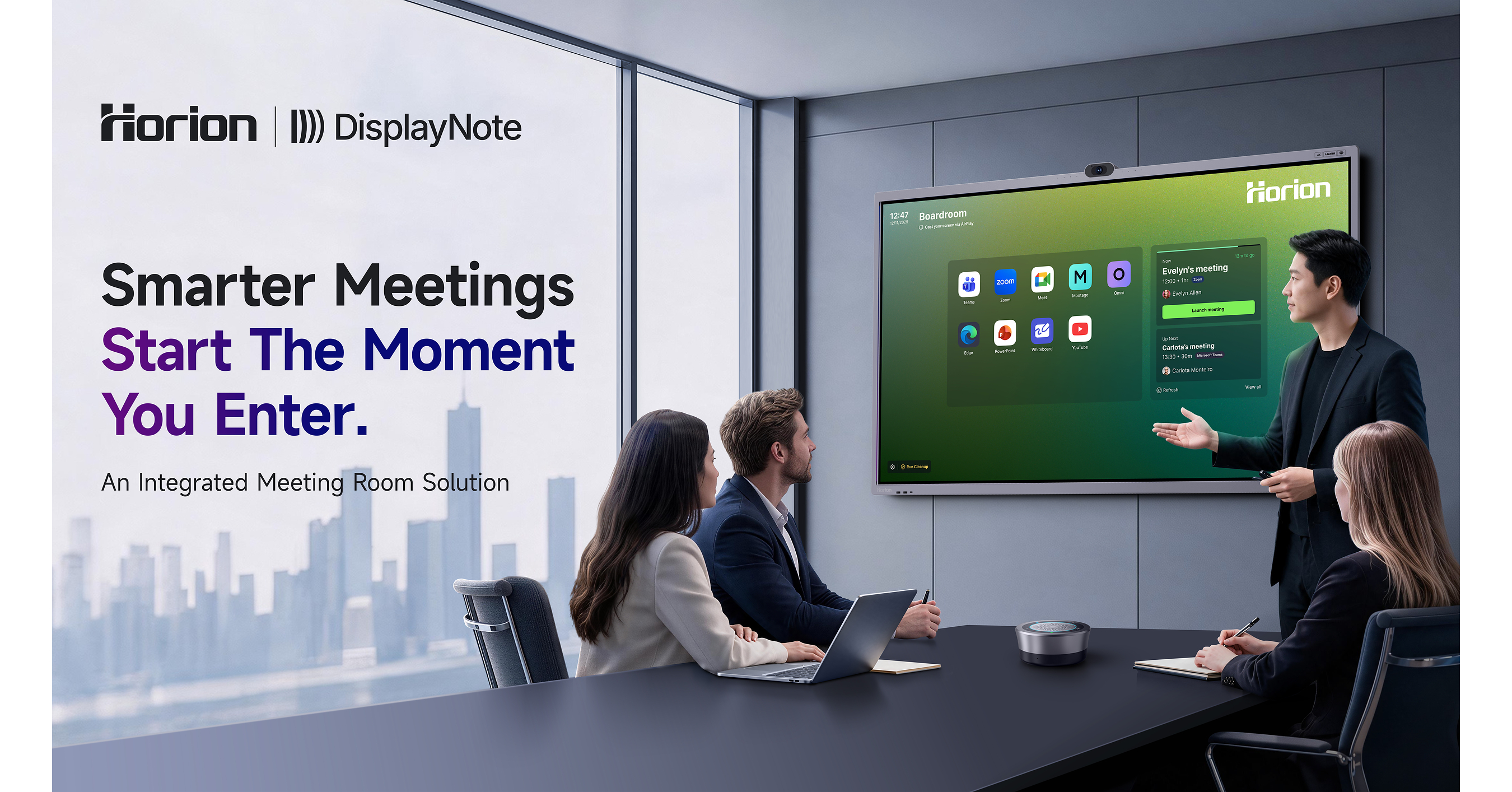 Horion and DisplayNote Partner to Deliver a More Seamless Meeting Experience on Interactive Displays