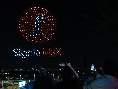 Signia MaX launch celebration custom drone show.