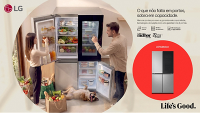 LG reúne capacidade e conectividade em geladeira de quatro portas para a rotina familiar