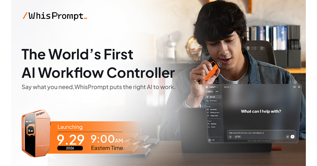 WhisPrompt to Launch on Kickstarter September 29 as the World's First AI Workflow Controller