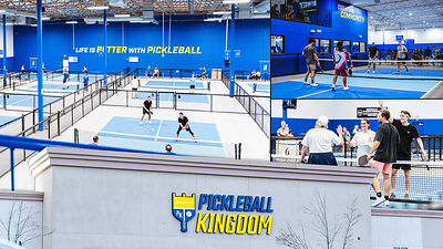 Players on the courts at a Pickleball Kingdom club, where dedicated indoor courts and a community-first atmosphere give players of every level a place to play year-round.