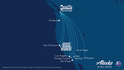 Alaska Airlines will begin growing seats at Seattle/Everett (Paine Field) by 50% starting this Fall through the summer of 2027, giving Seattle area guests more flights and more convenient West Coast travel options close to home. 