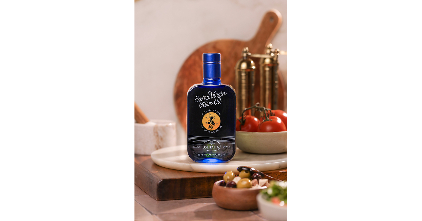 Olitalia's Cobalt Blue Bottle Extra Virgin Olive Oil Now Available on Amazon