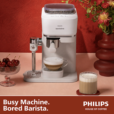 Swipe, Brew, & Enjoy the perfect espresso (or latte) with the Philips Baristina Collection