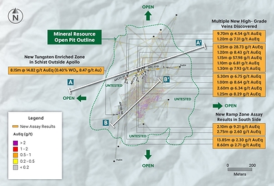 Collective Mining Discovers High-Grade Tungsten and Gold Mineralization in Schist at Depth Outside the Apollo Breccia Body