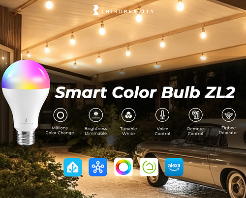 THIRDREALITY Zigbee 1600-Lumen A21 Smart Color Bulb ZL2
