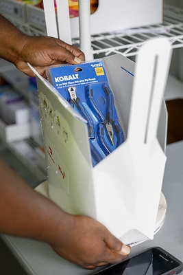 Hand tools, paint products, and household essentials like soap, tape, and batteries are just a few examples of project essentials that can be ordered from Lowe's through the DoorDash app and delivered by drone.