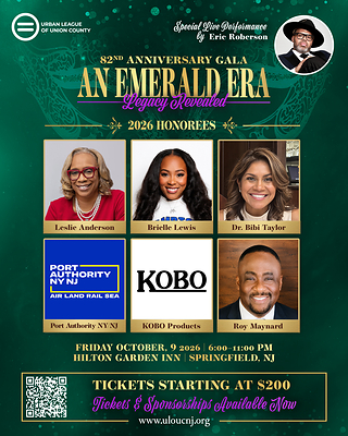 Urban League of Union County to Celebrate 82 Years of Impact With "An Emerald Era: Legacy Revealed" Black Tie Masquerade Gala
