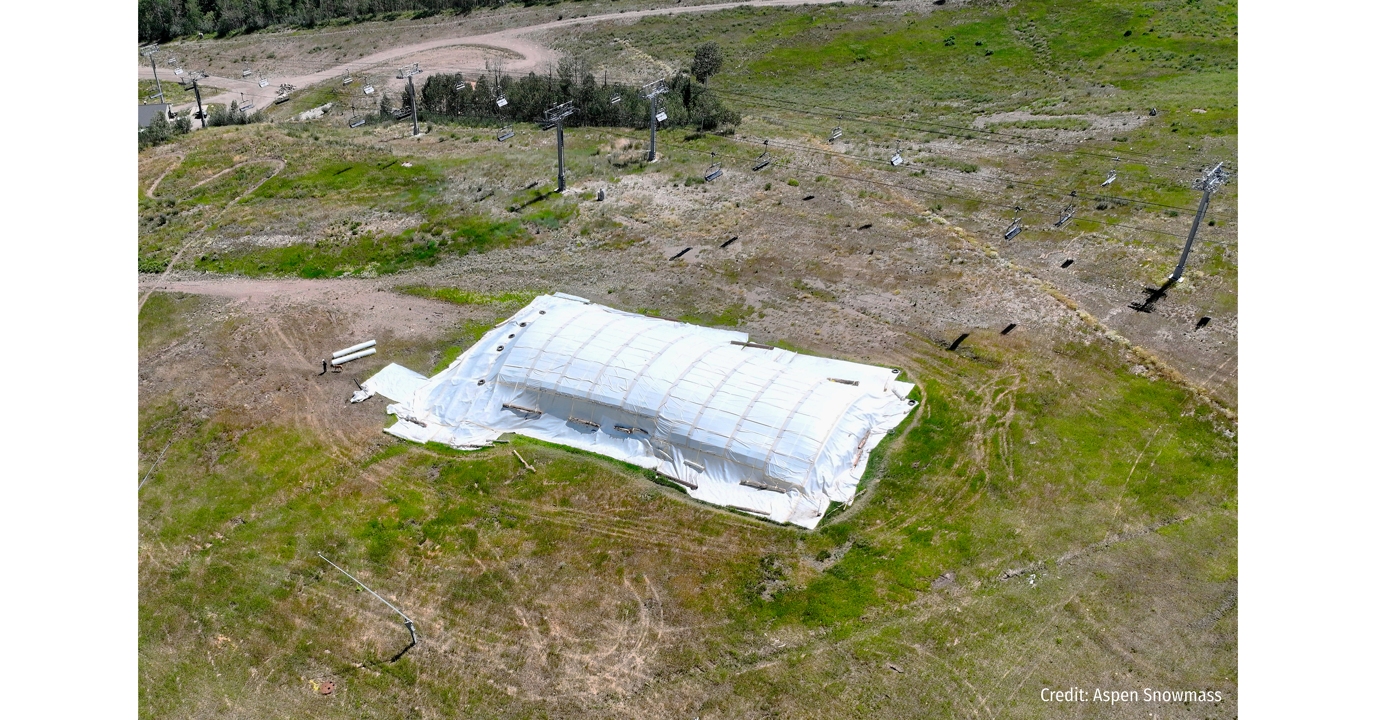 Snow Secure snow storage shows its performance in Aspen - 85 % snow retention over the summer