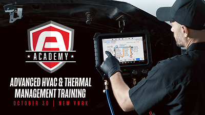 Autel Academy will host Advanced HVAC & Thermal Management Training on October 30 in Port Washington, New York. Open to automotive technicians and educators nationwide, the one-time event will explore the strategy behind the MaxiHVAC AC909 and a new approach to diagnosing increasingly complex HVAC and thermal management systems in ICE, hybrid and electric vehicles.