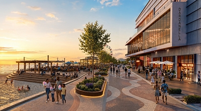 Artist's rendering of the Amusement Deck as part of the Destination Wasaga Master Plan.