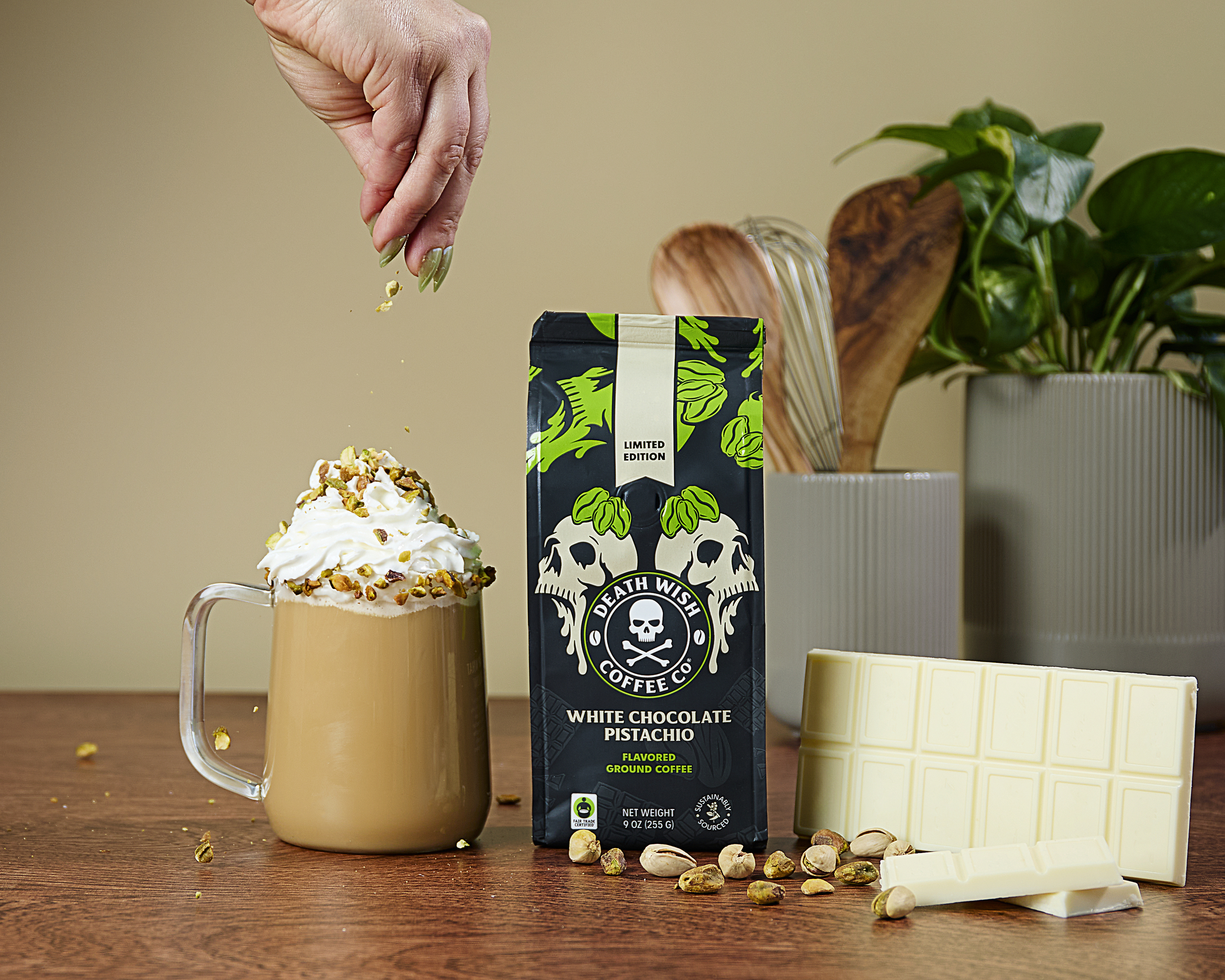 Death Wish Coffee Co. Embraces Seasonal Indulgence with New White Chocolate Pistachio Blend