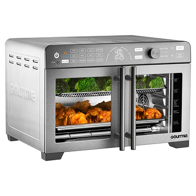 Gourmia's largest 12-slice stainless steel digital air fryer oven combines extra cooking space, 13 one-touch functions, and smart features that simplify meals throughout the week and when entertaining. Gourmia's largest 12-slice stainless steel digital air fryer oven combines extra cooking space, 13 one-touch functions, and smart features that simplify meals throughout the week and when entertaining.