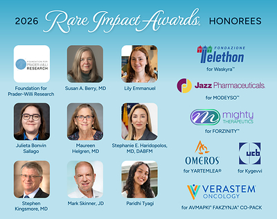 The 2026 Rare Impact Awards honorees and participating organizations.
