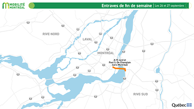 Entraves de fin de semaine, du 25 au 28 septembre Entraves de fin de semaine, du 25 au 28 septembre
