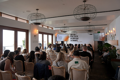 Pacsun hosted its second annual Purpose Summit today at Soho House's Little Beach House Malibu, bringing together creators, executives, cultural leaders, and young voices across the brand's four founding pillars, fashion, sport, art, and music, for a day of conversation centered on the forces shaping the next generation.