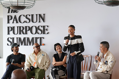 Pacsun hosted its second annual Purpose Summit today at Soho House's Little Beach House Malibu, bringing together creators, executives, cultural leaders, and young voices across the brand's four founding pillars, fashion, sport, art, and music, for a day of conversation centered on the forces shaping the next generation.